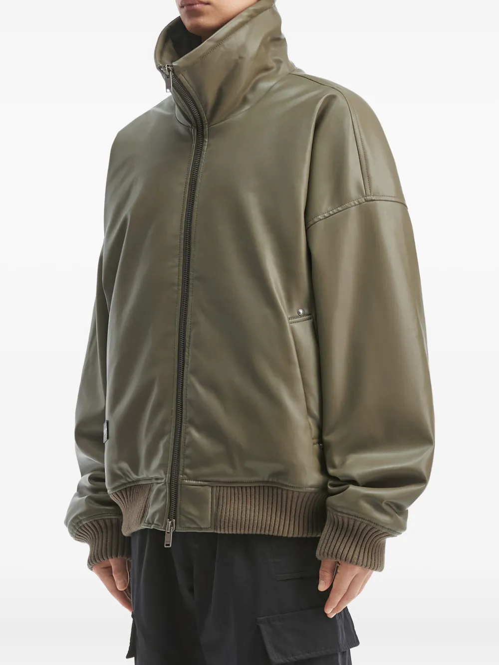 Five Cm High-neck Ribbed-cuff Jacket In Multi