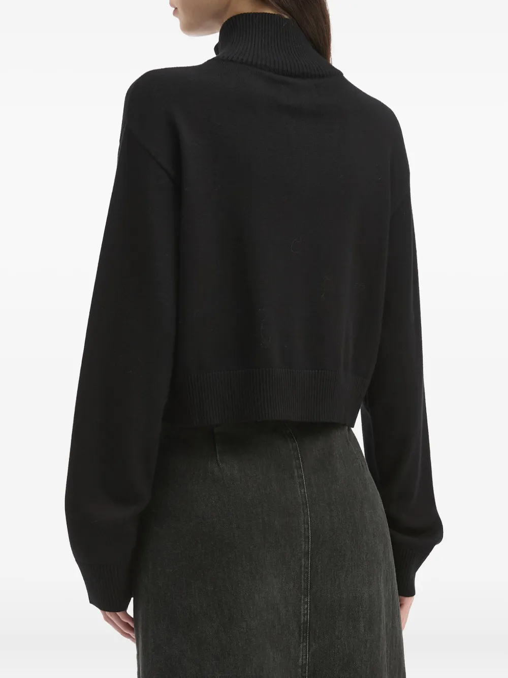 izzue Sweater met borduurwerk en halve rits Zwart