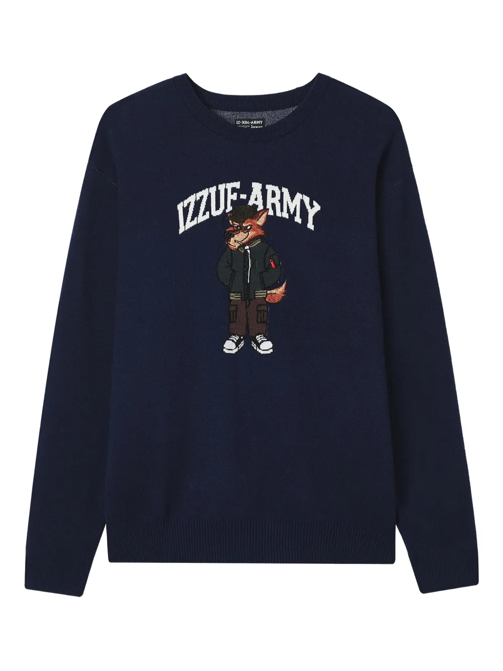 izzue fox-appliqué crew-neck sweater | Blue | Image 1