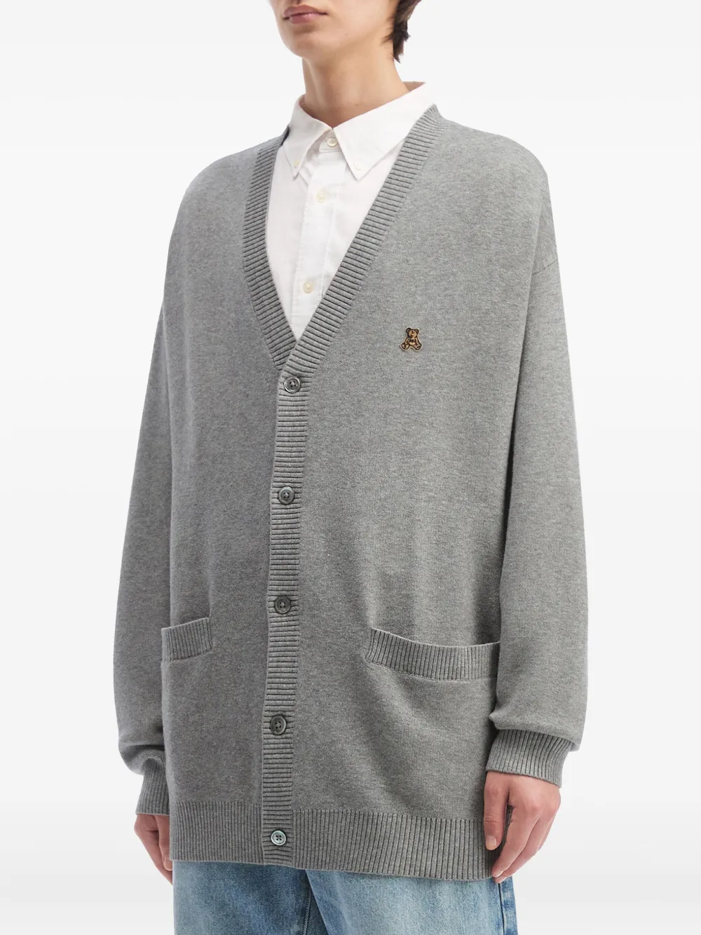 Izzue Buttoned Cardigan In Gray
