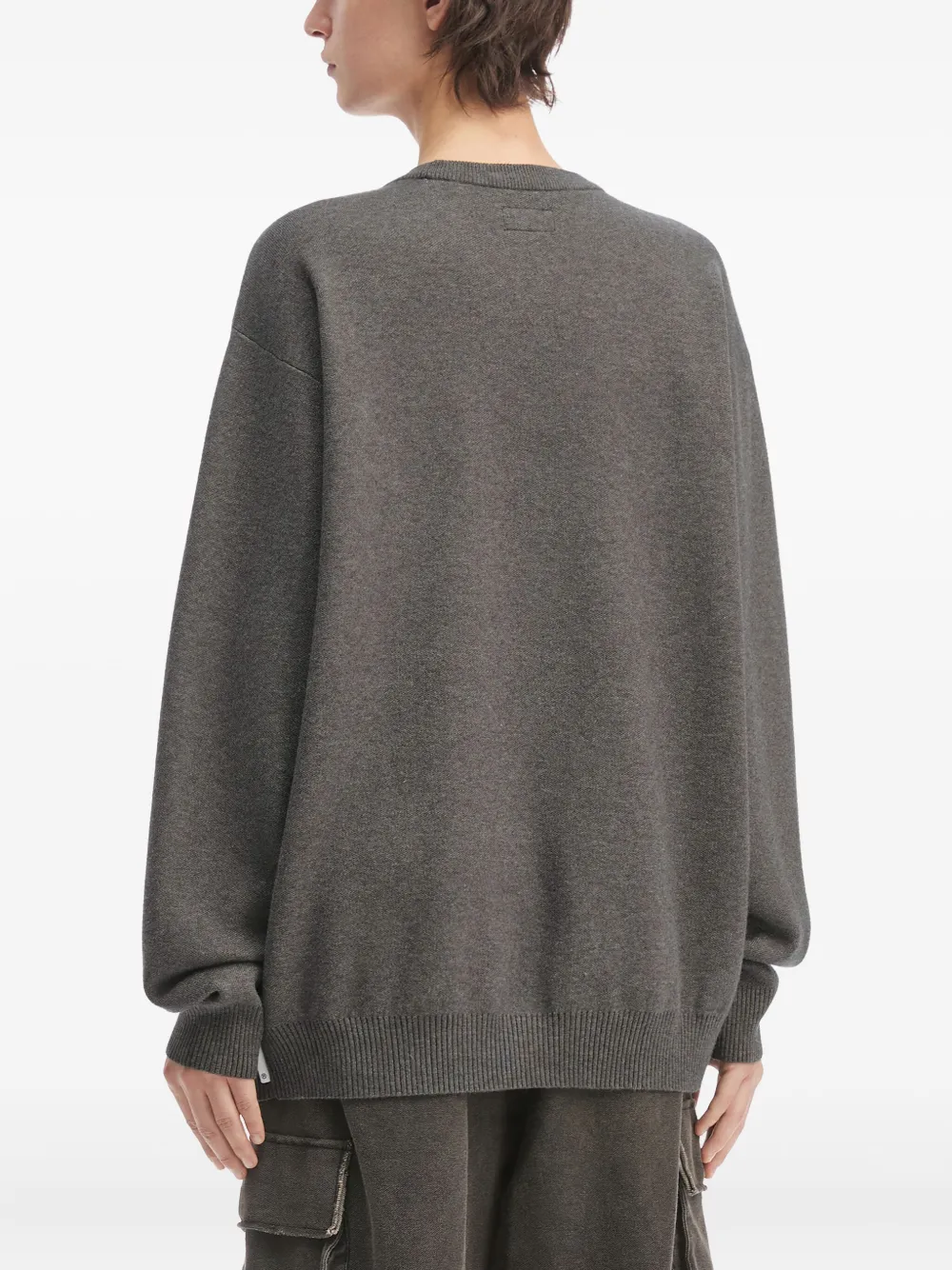 Izzue Fox-appliqué Crew-neck Sweater In Gray