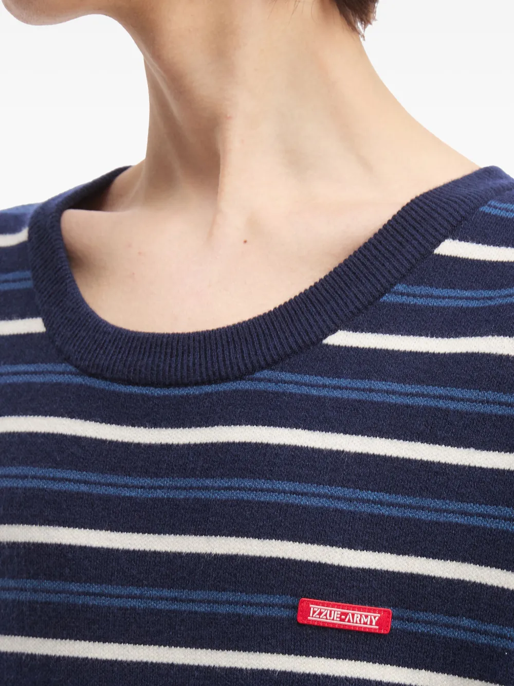 Izzue Striped Logo-patch Sweater In Blue
