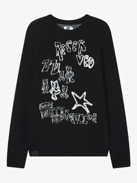 izzue graphic-print crew-neck sweater