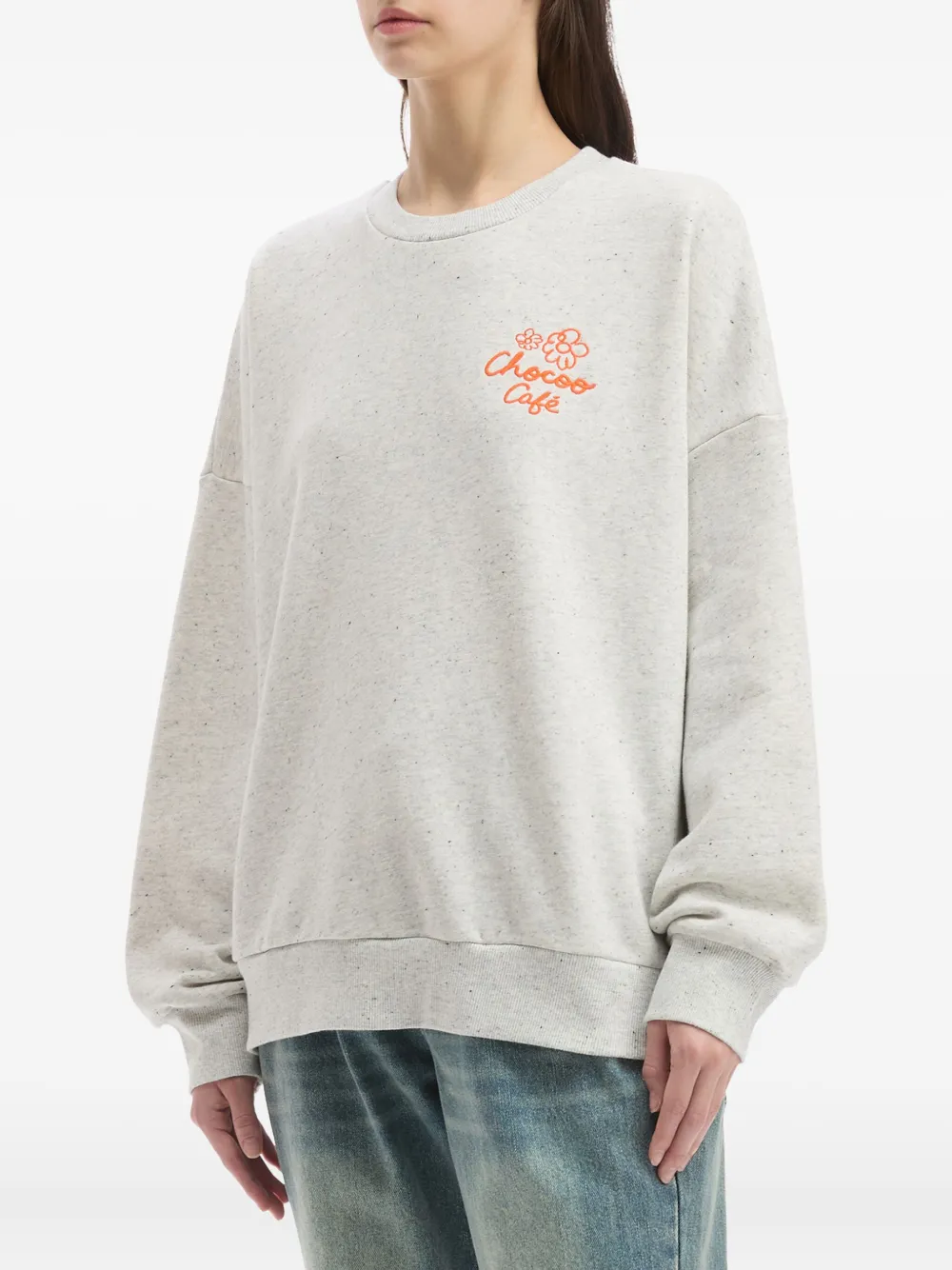 Chocoolate Embroidered Graphic Sweatshirt In Gray