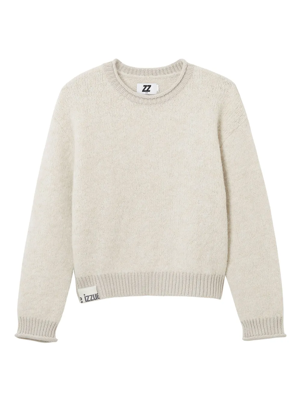Izzue Ribbed-cuff Crew-neck Sweater In Neutral