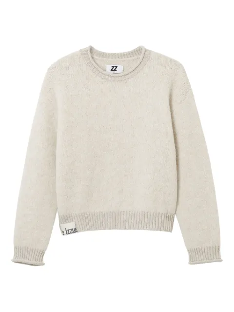 izzue ribbed-cuff crew-neck sweater