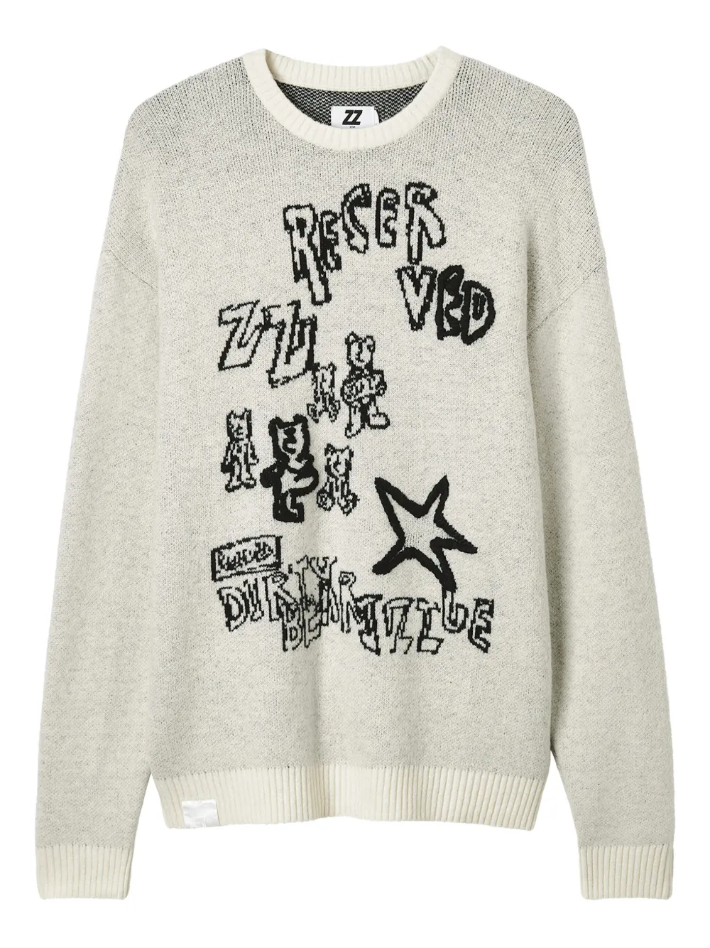 Izzue Graphic-print Crew-neck Sweater In Neutral