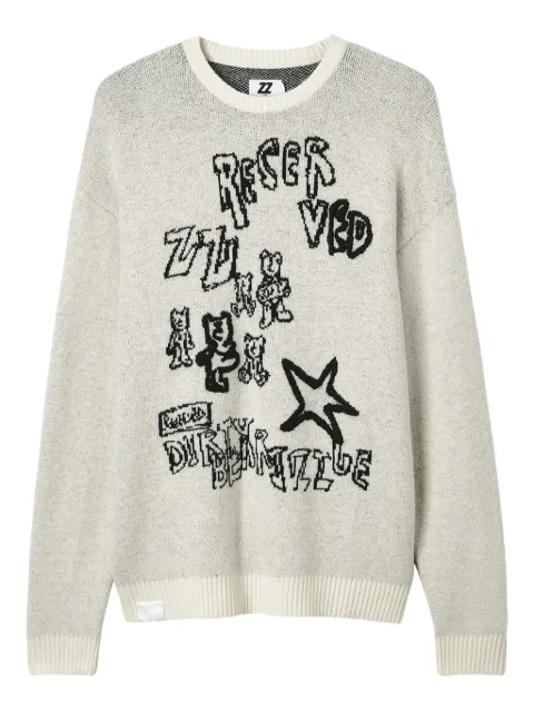 izzue graphic-print crew-neck sweater