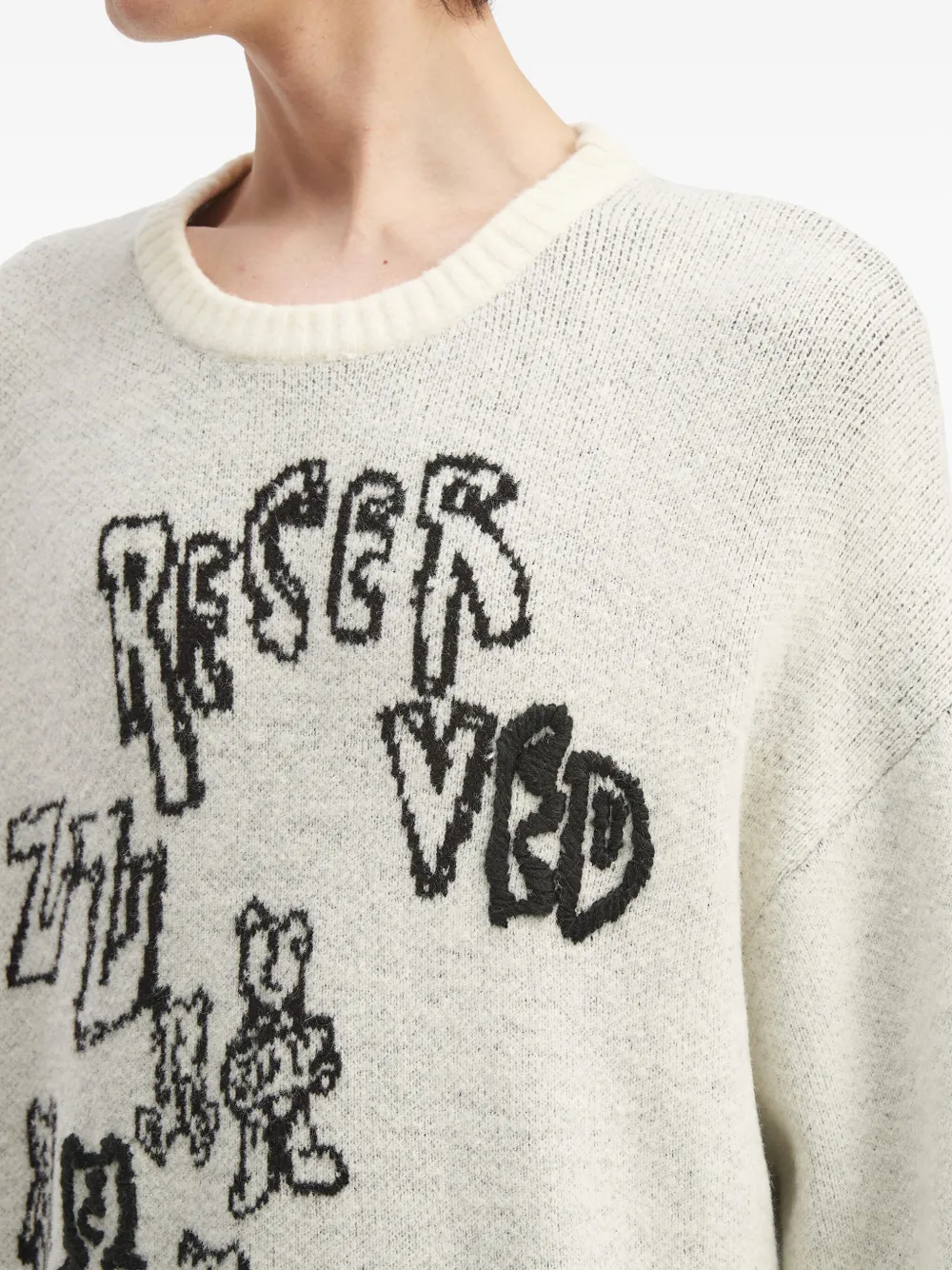 Izzue Graphic-print Crew-neck Sweater In Neutral