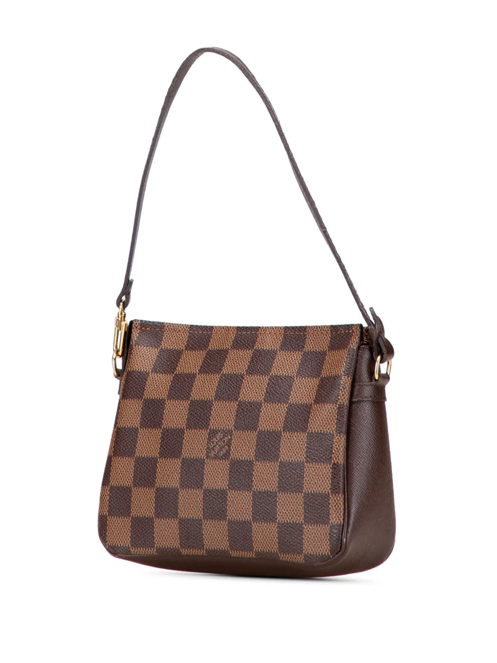 Pre-owned Louis Vuitton 2003 Damier Ebene Trousse Pochette Handbag In Brown