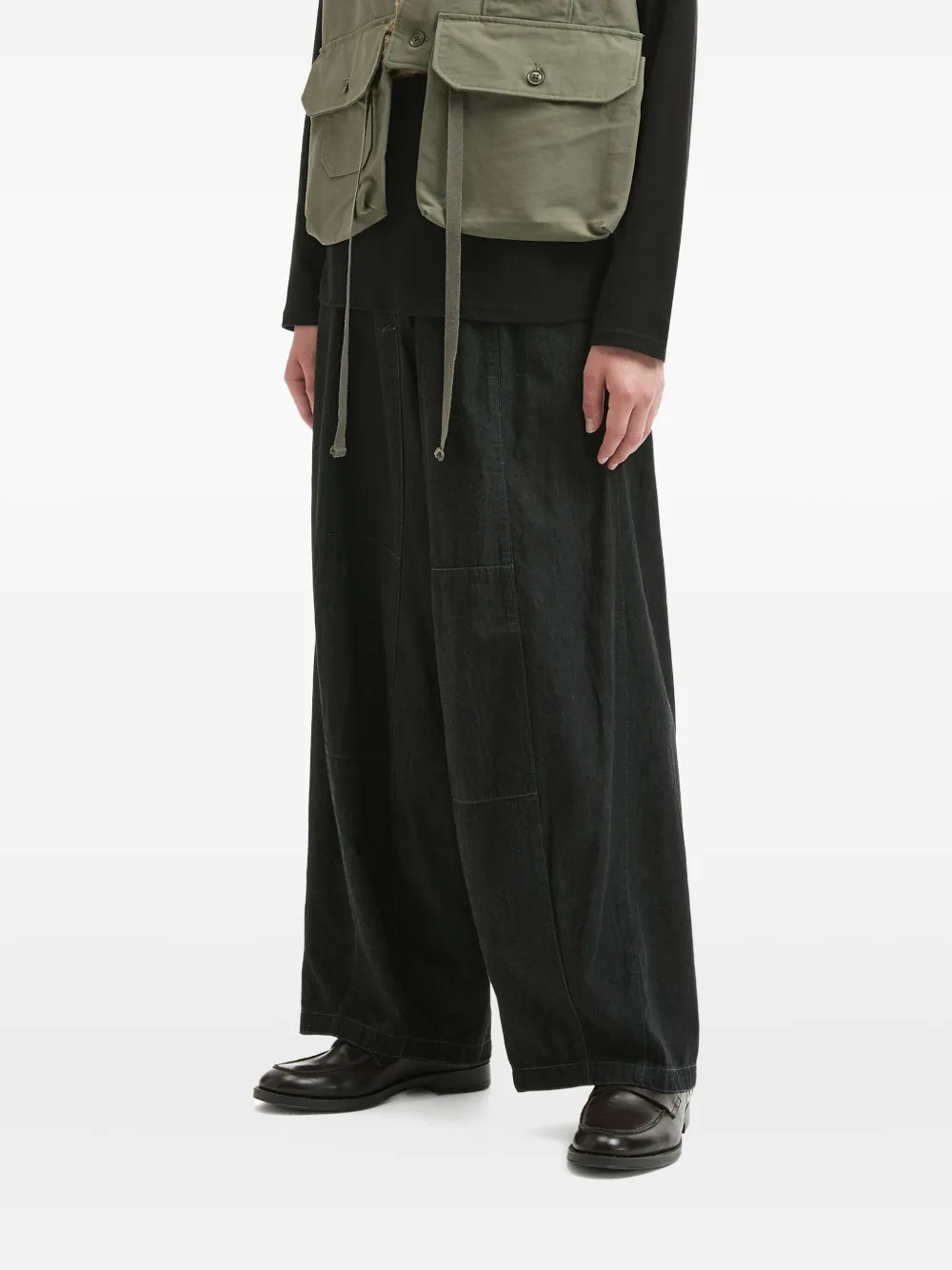 Needles Panelled Drawstring Trousers In Black