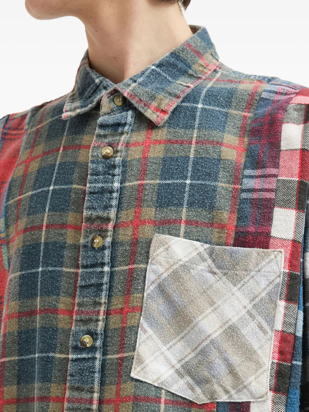 Needles Geruit overhemd Blauw