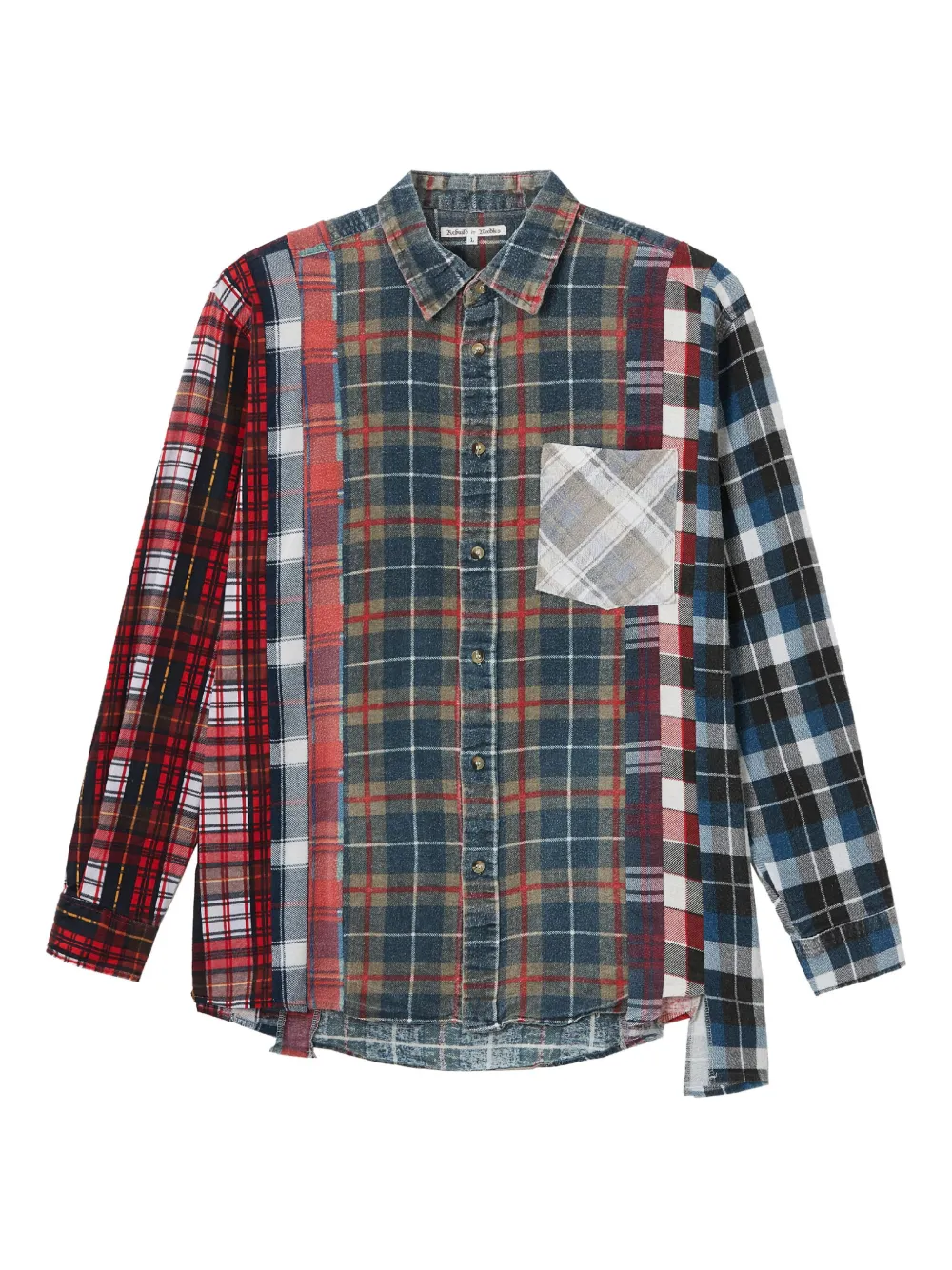 Needles Patchwork Panelled Shirt In Blue