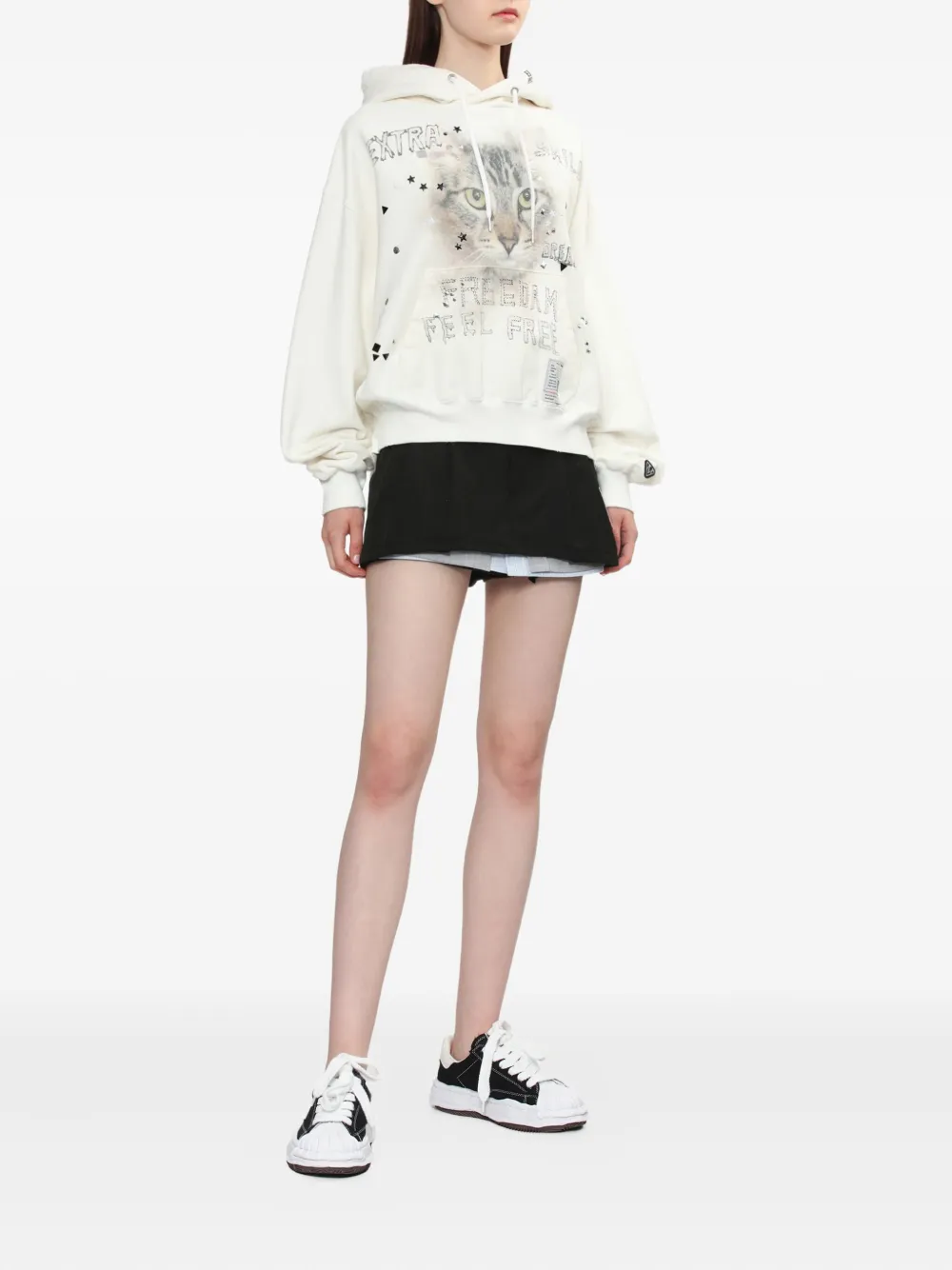 Miharayasuhiro Graphic-print Embellished Hoodie In Gray