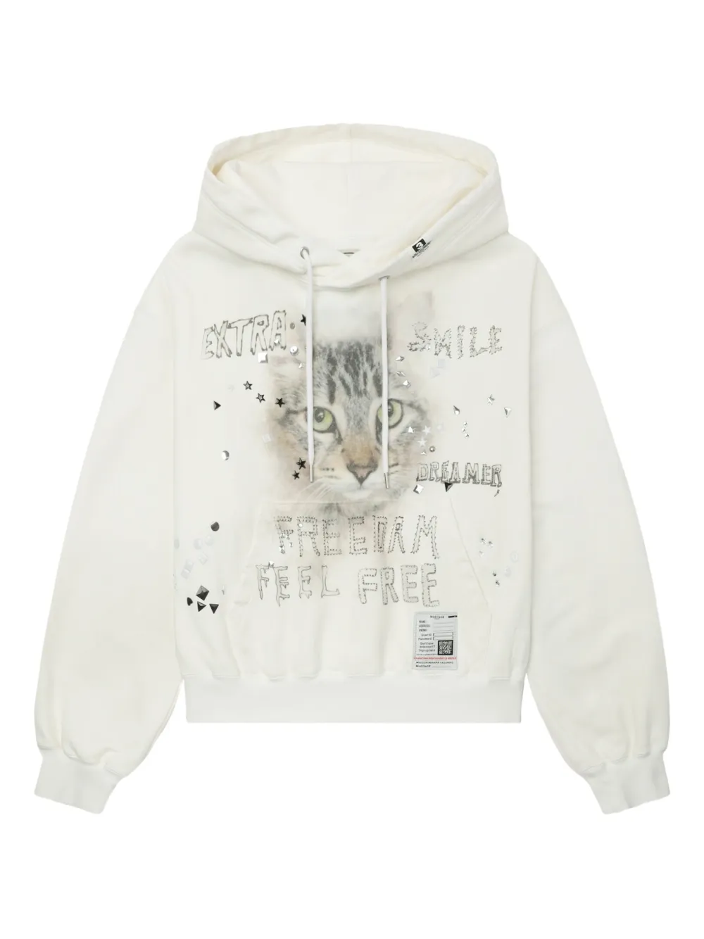 Miharayasuhiro Graphic-print Embellished Hoodie In Gray