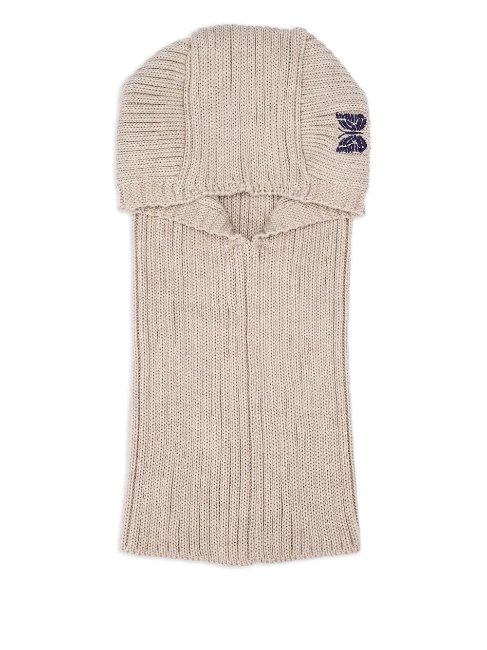 Needles embroidered-butterfly rib-knit balaclava | Neutrals | Image 1