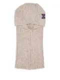 Needles embroidered-butterfly rib-knit balaclava - Neutrals
