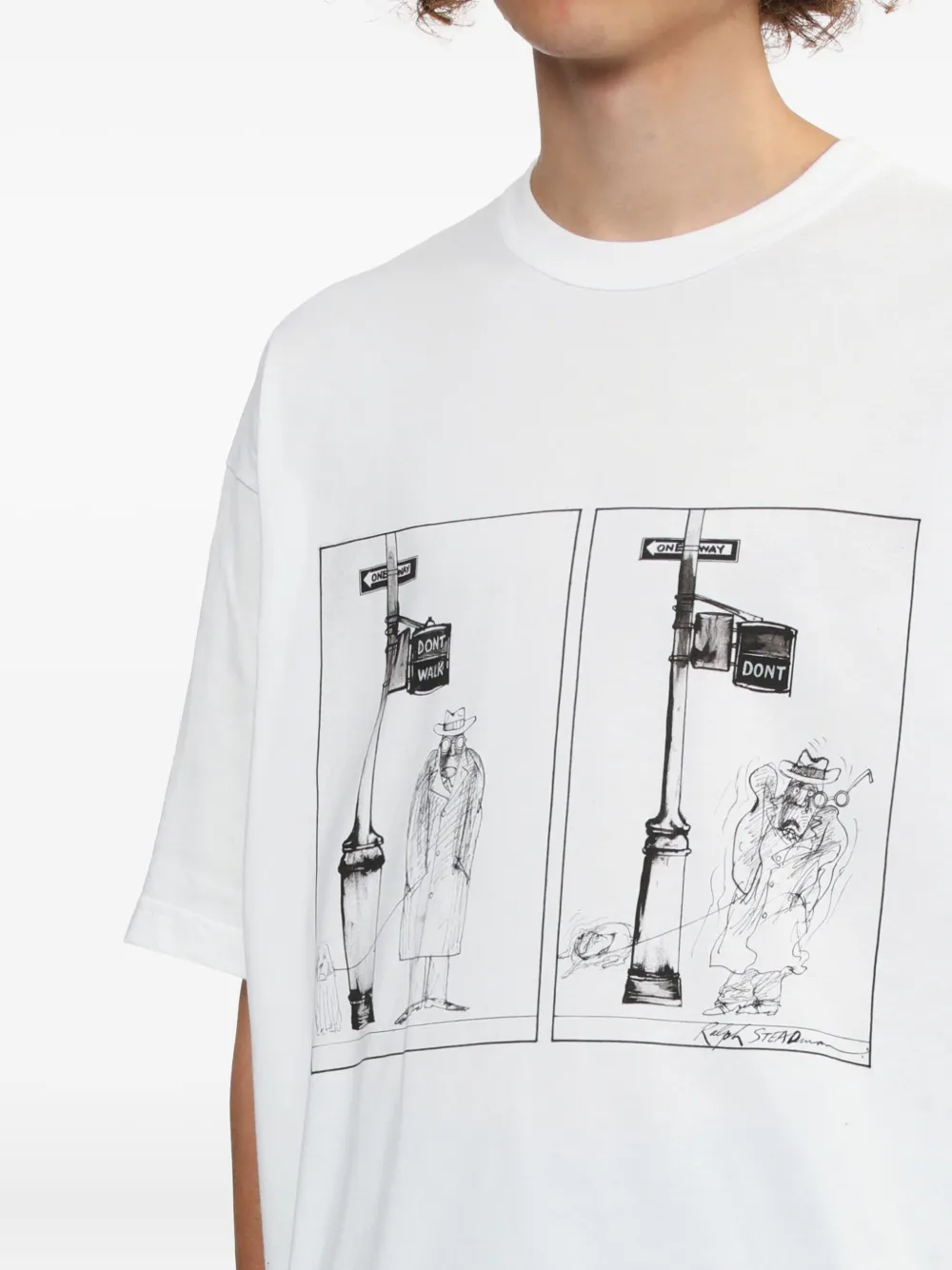 Comme Des Garçons Homme Deux Illustration-print T-shirt In White