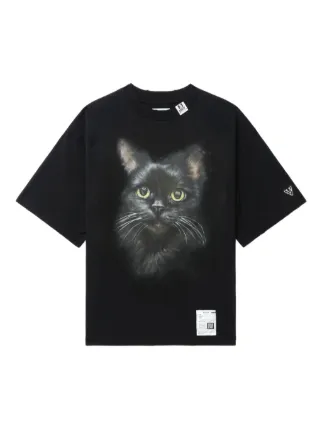 Maison MIHARA YASUHIRO キャットプリント Tシャツ | ブラック 