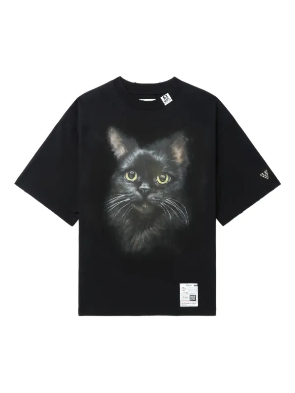 Maison MIHARA YASUHIRO キャットプリント Tシャツ | ブラック