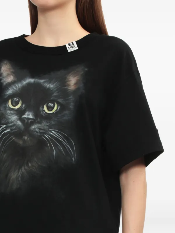 Maison MIHARA YASUHIRO キャットプリント Tシャツ | ブラック