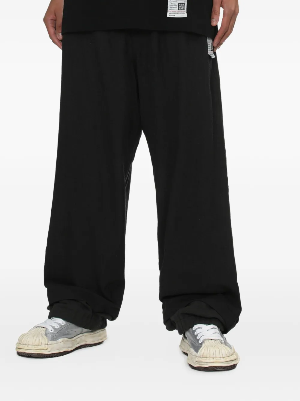 Maison MIHARA YASUHIRO Wollen broek met wijde pijpen Zwart