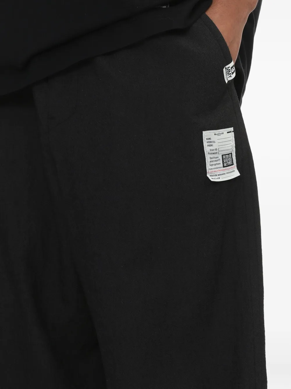 Maison MIHARA YASUHIRO Wollen broek met wijde pijpen Zwart