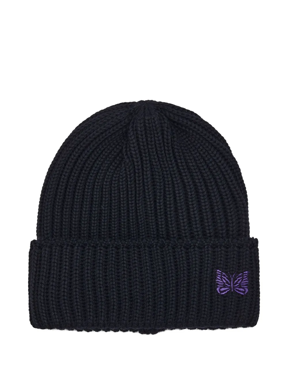 Needles Ribbed Butterfly Beanie In Black