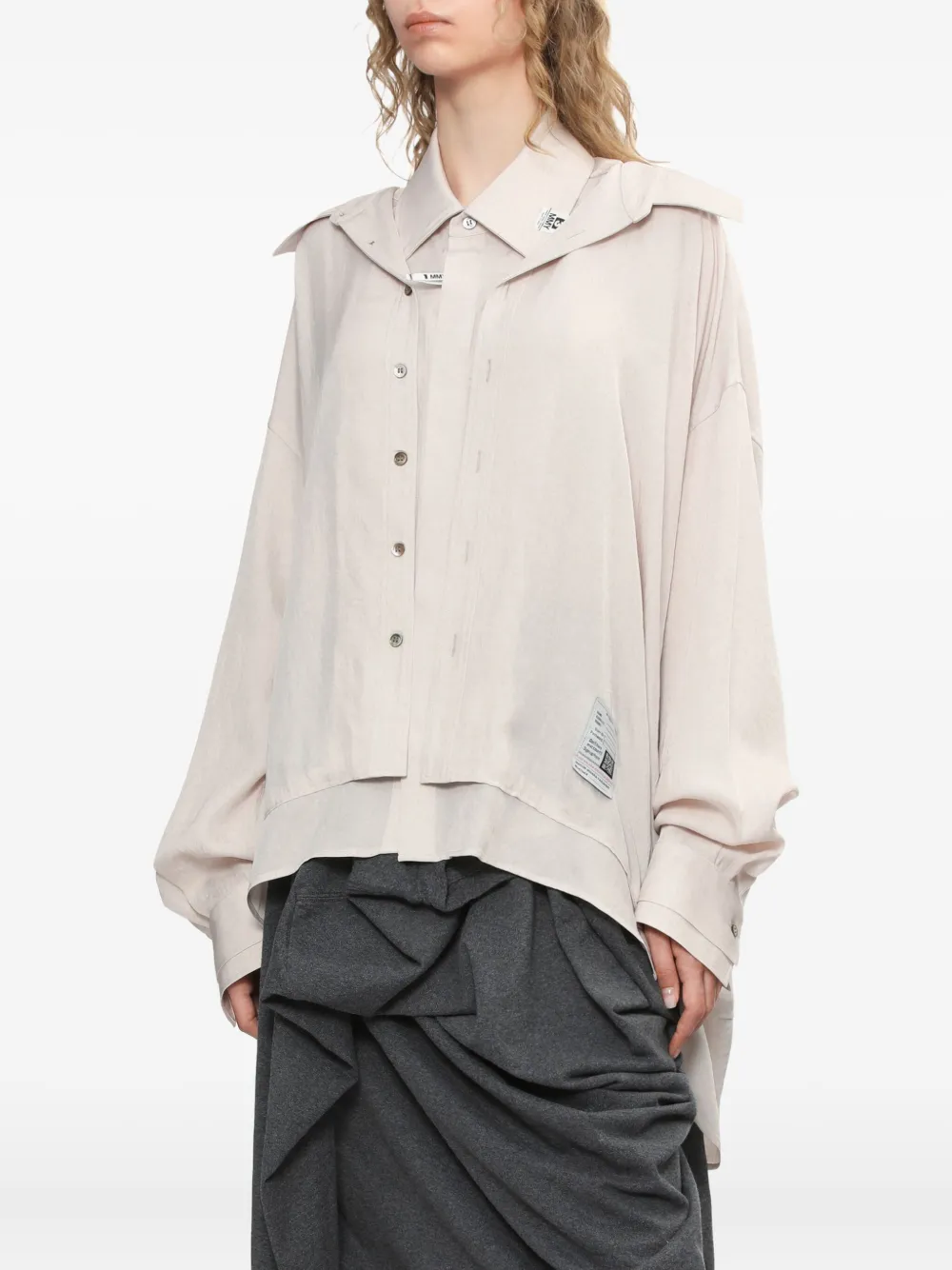 Miharayasuhiro Layered-collars Shirt In Neutral