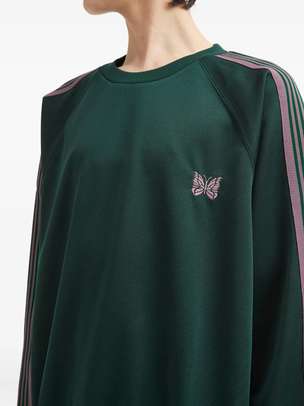 Needles Sweater met geborduurd logo Groen