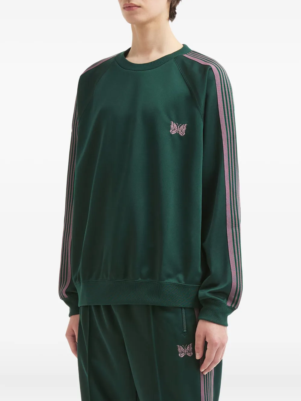 Needles Sweater met geborduurd logo Groen