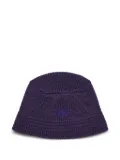 Needles embroidered-butterfly rib-knit bucket hat - Purple