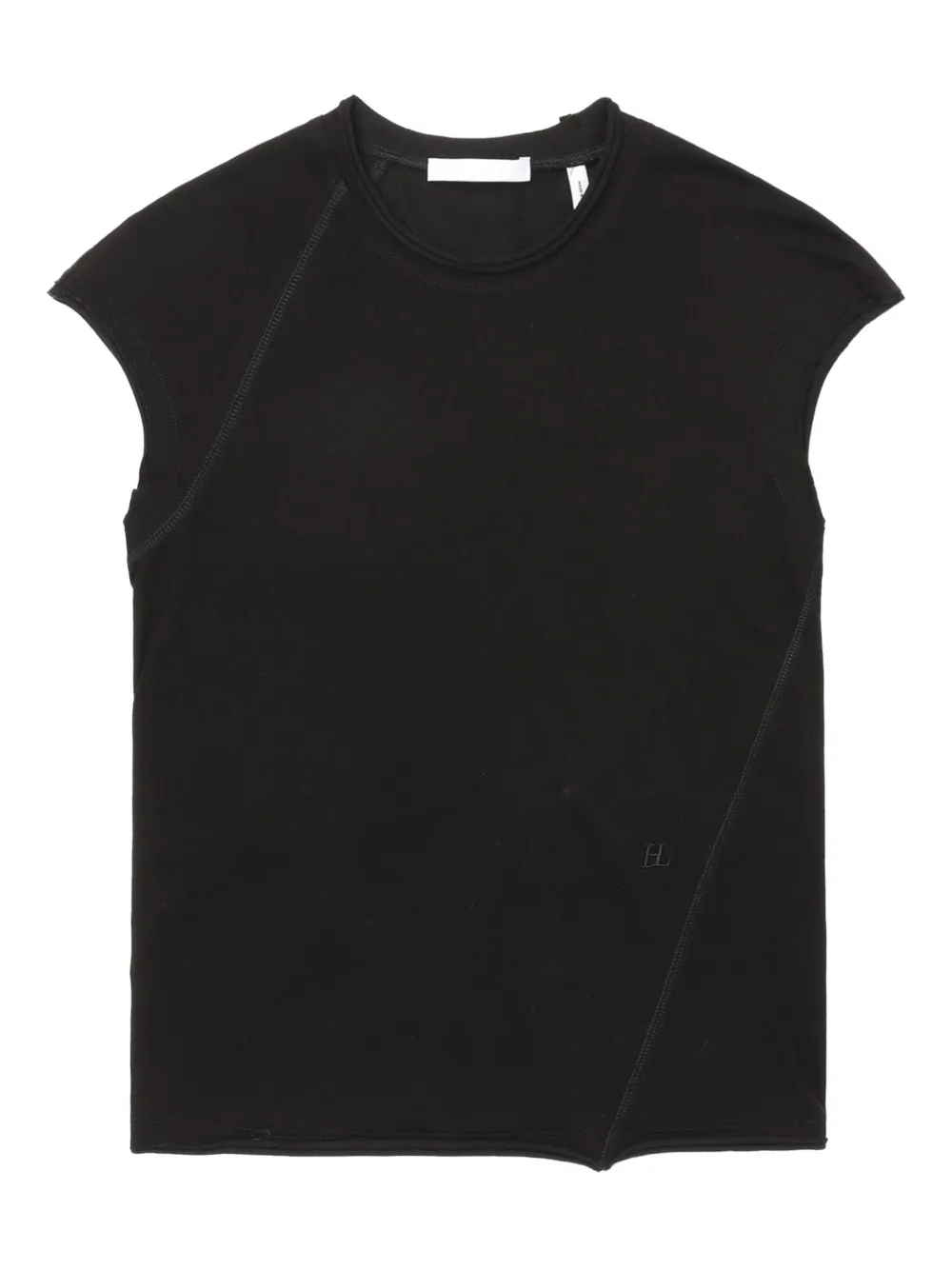 Helmut Lang Asymmetrical-seams Cotton-blend Vest In Black