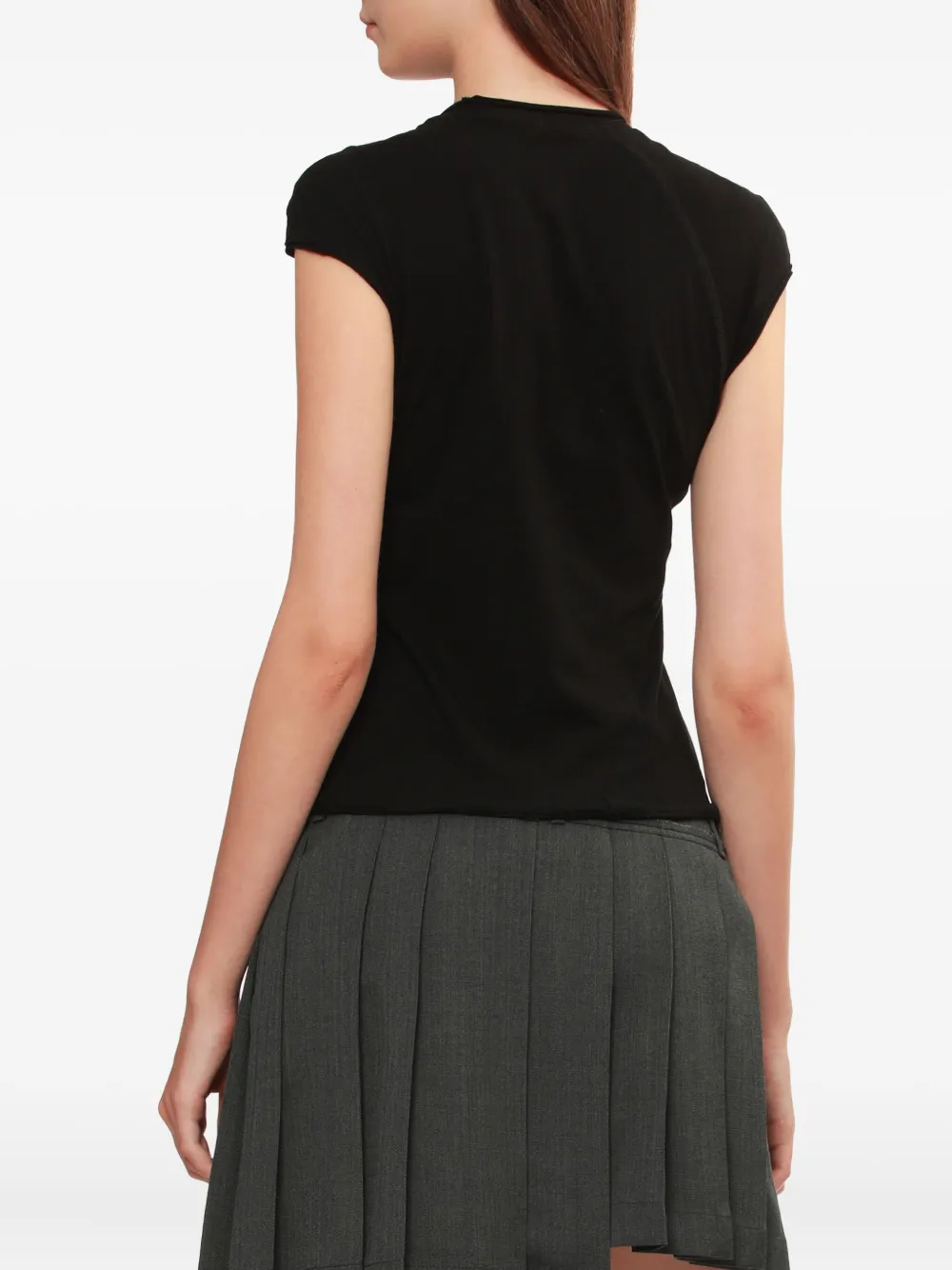 Helmut Lang Asymmetrical-seams Cotton-blend Vest In Black