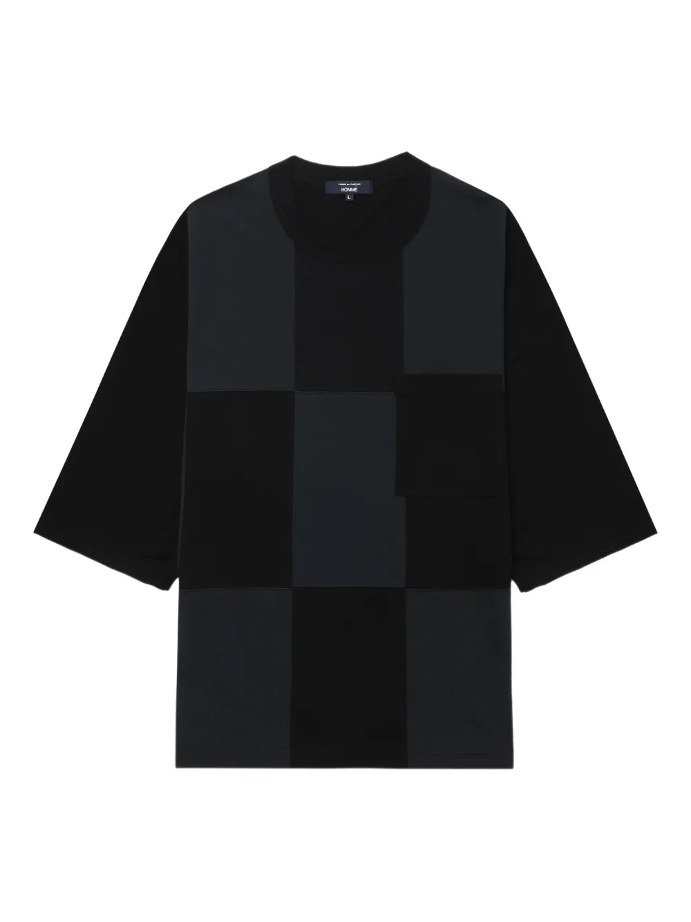 Comme des Garçons Homme check-pattern patch-pocket T-shirt | Black | Image 1