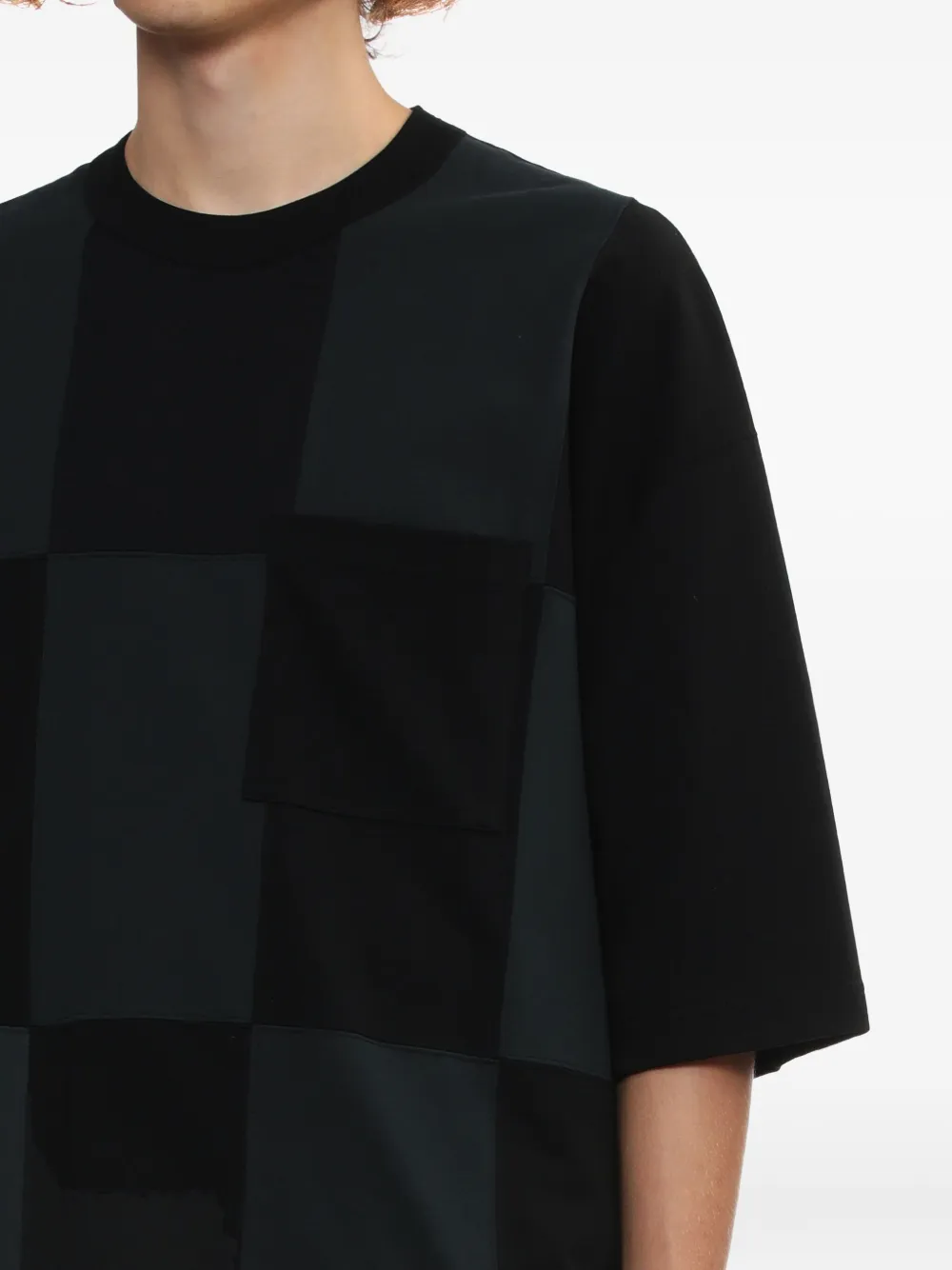 Comme Des Garçons Homme Deux Check-pattern Patch-pocket T-shirt In Blue