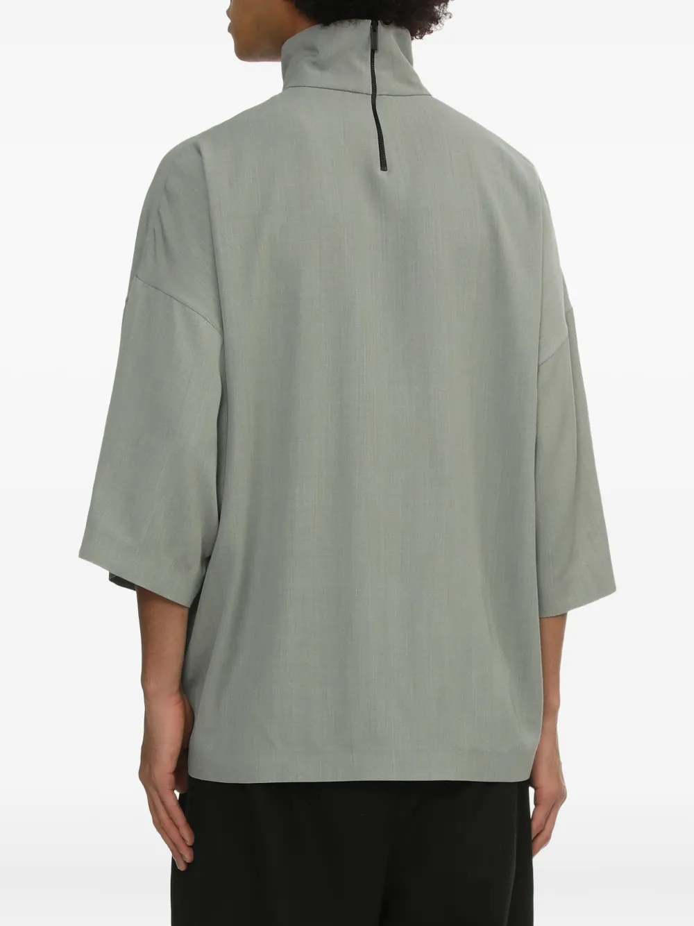 Fear Of God High-neck Short-sleeve T-shirt In Blue