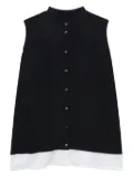 Enföld button-front sleeveless shirt - Blue