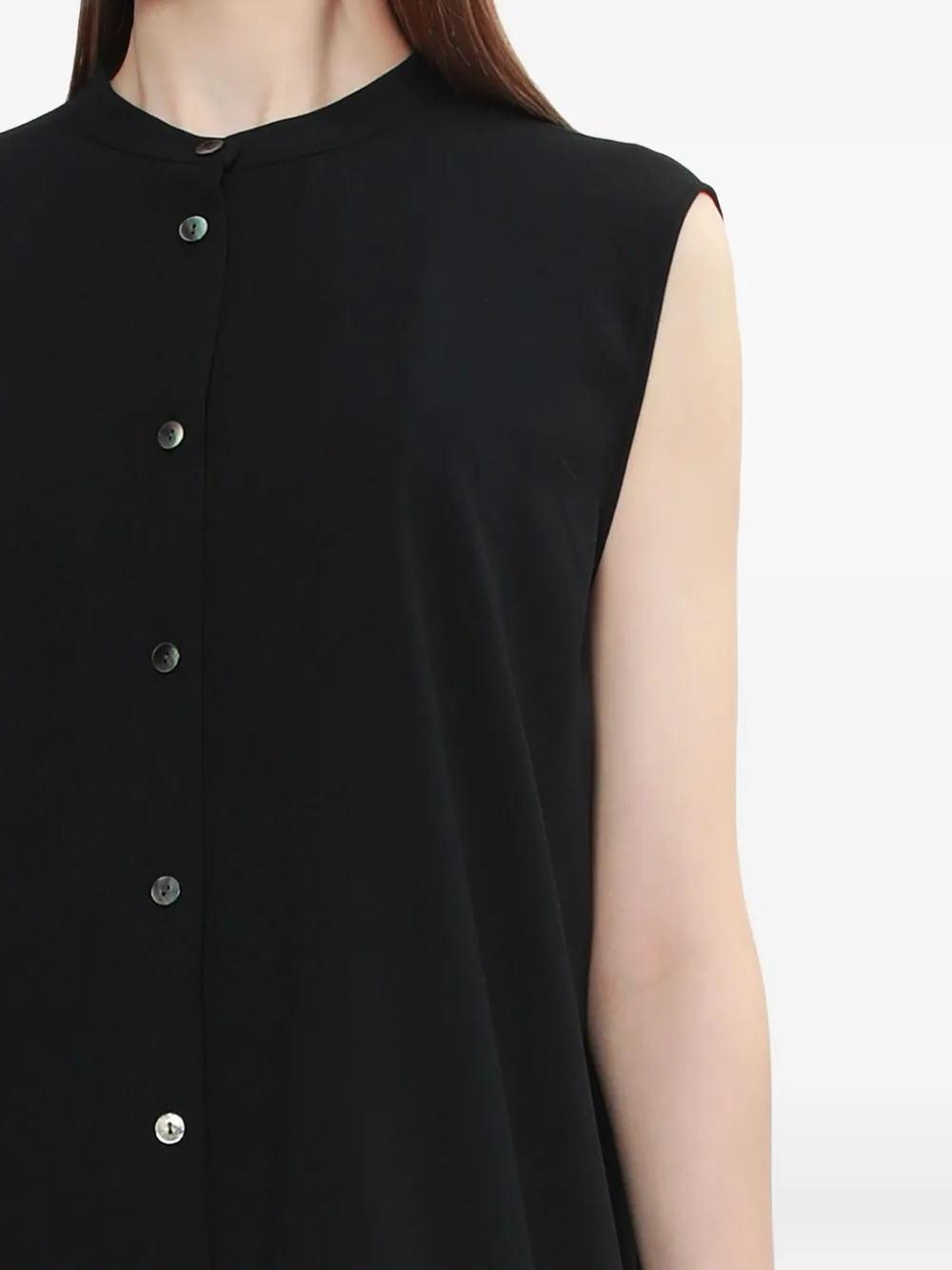 Enföld Button-front Sleeveless Shirt In Black