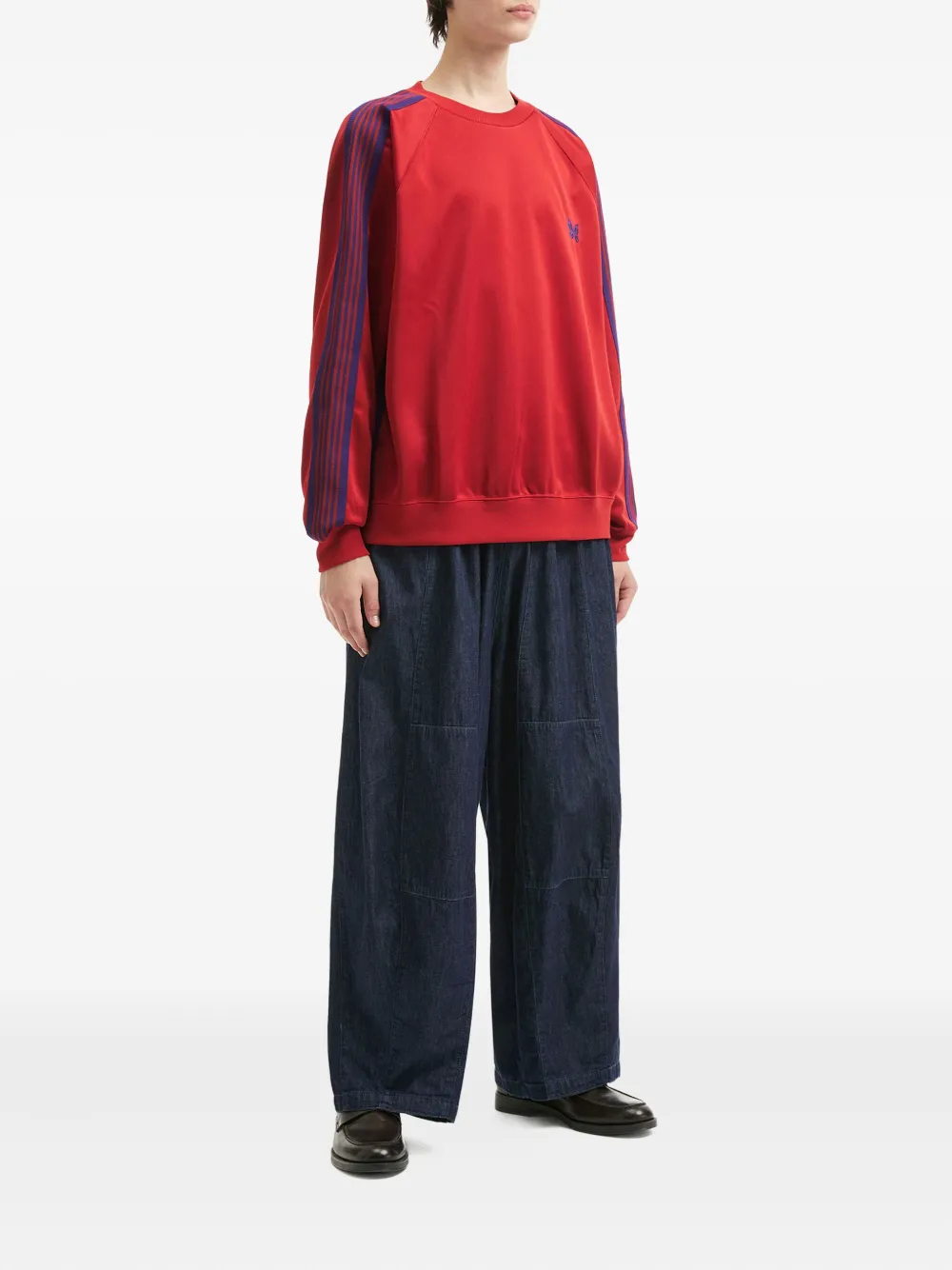 Needles Panelled Drawstring Jeans In Blue