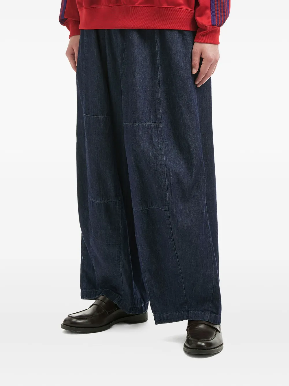 Needles Panelled Drawstring Jeans In Blue