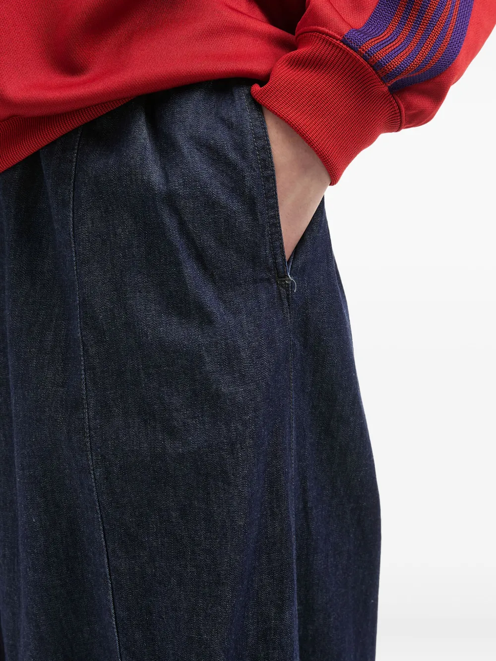 Needles Panelled Drawstring Jeans In Blue