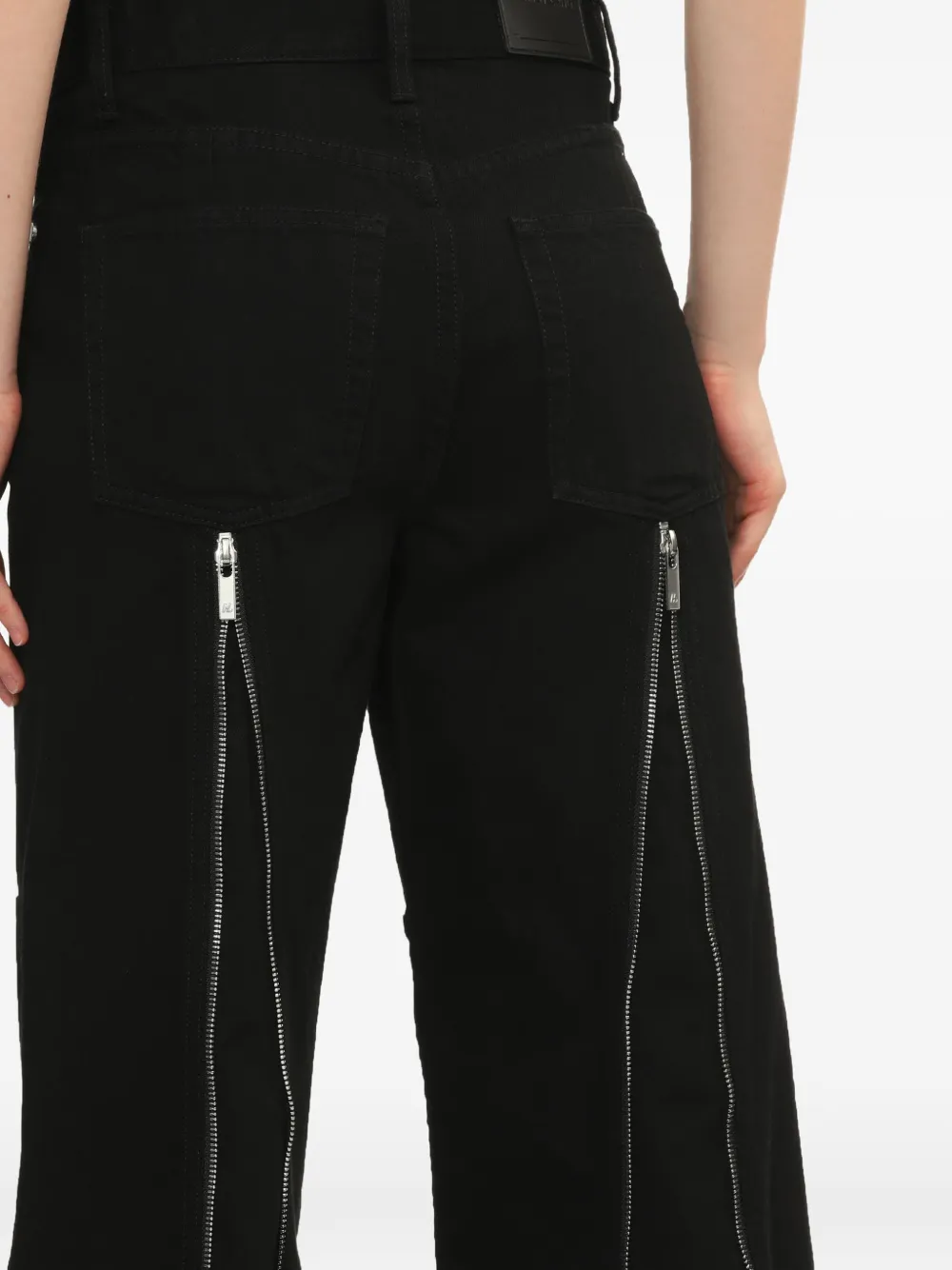 Helmut Lang Jeans met vlakken en ritsdetail Zwart