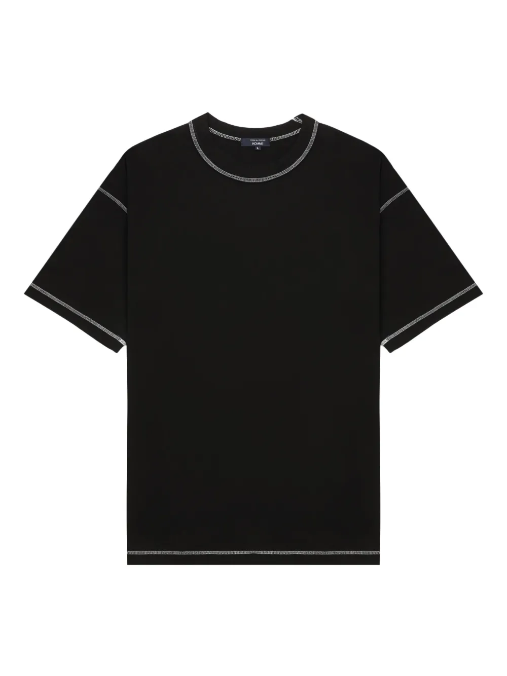 Comme Des Garçons Homme Deux Contrast-stitch T-shirt In Black