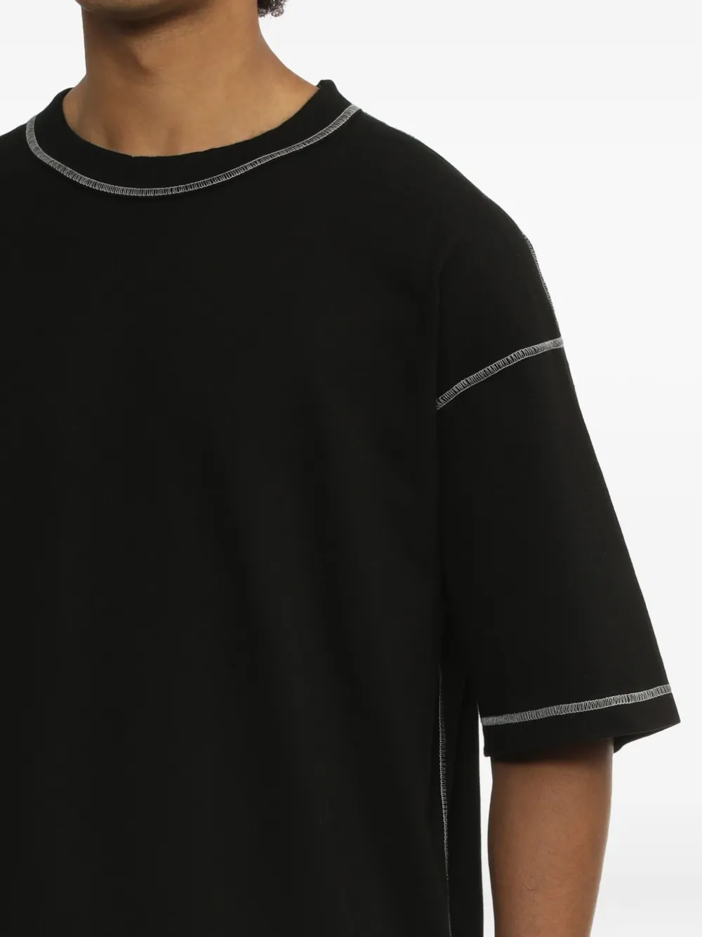 Comme Des Garçons Homme Deux Contrast-stitch T-shirt In Black