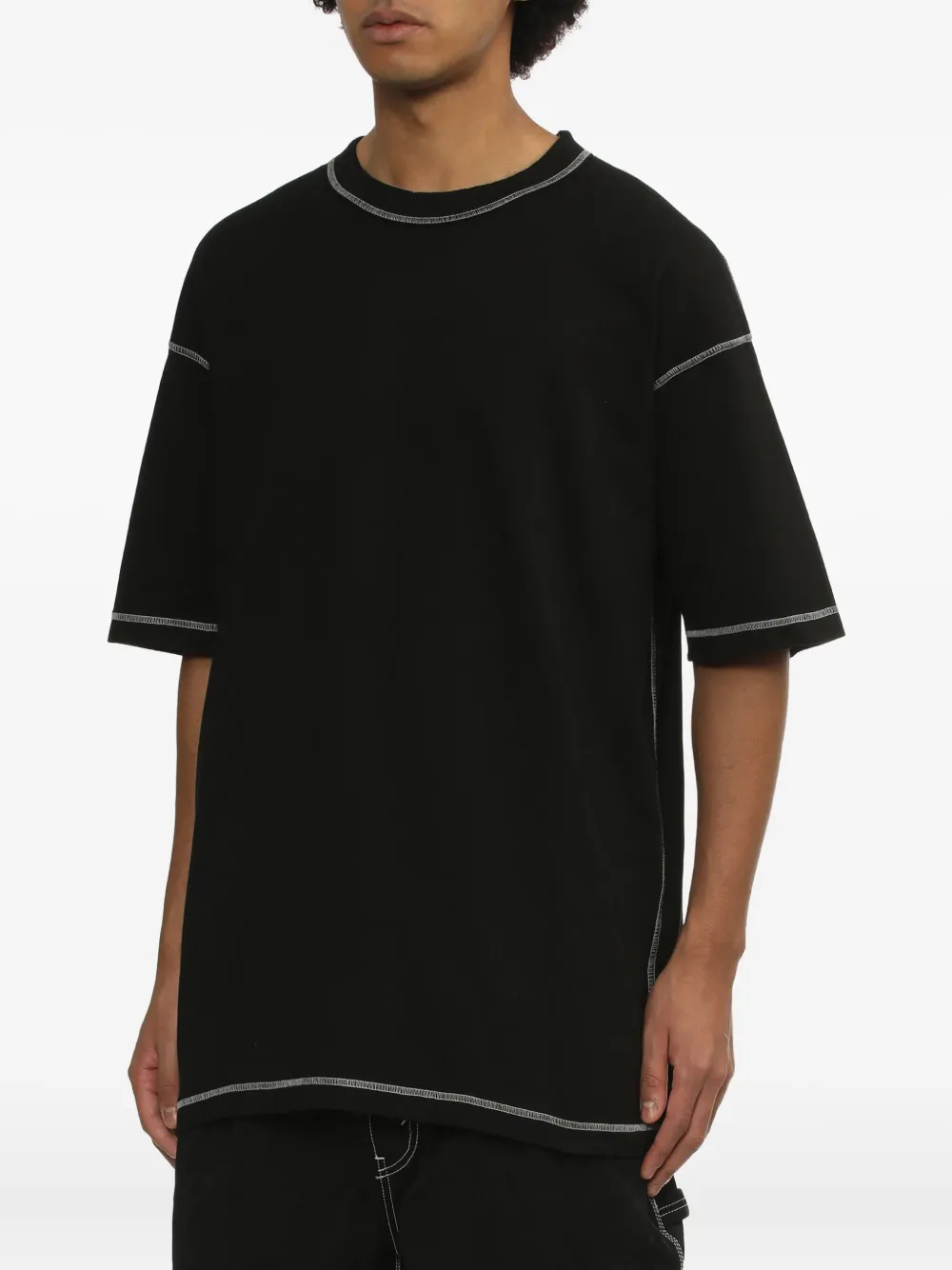 Comme Des Garçons Homme Deux Contrast-stitch T-shirt In Black