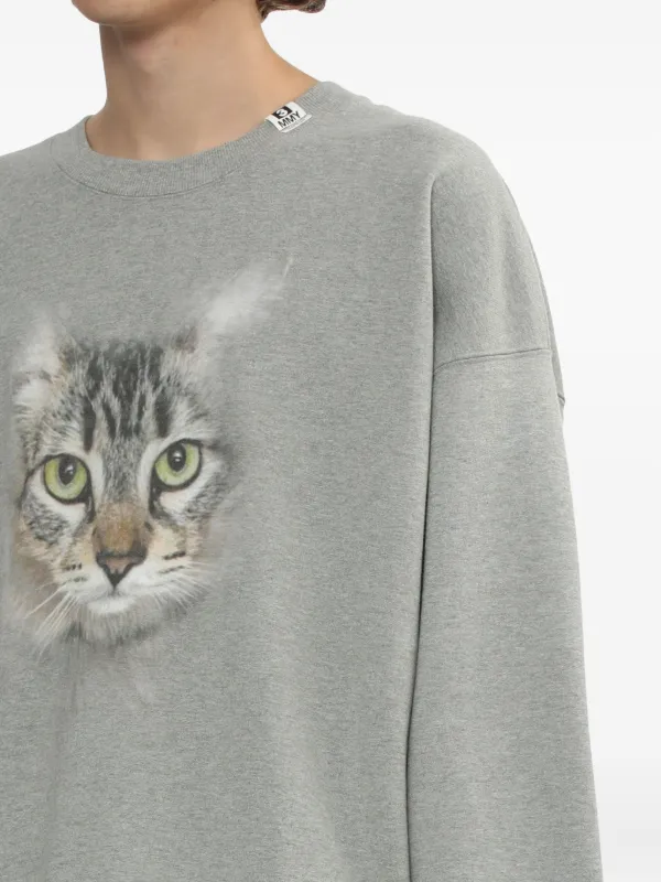Maison MIHARA YASUHIRO cat-print crew-neck Sweatshirt | Grey