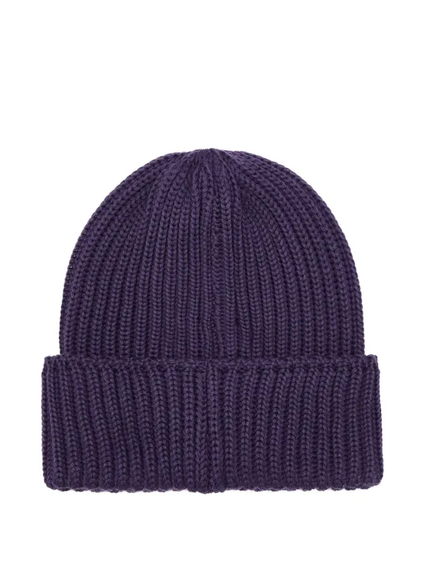 Needles logo-embroidered Ribbed Beanie Hat Purple FARFETCH IN