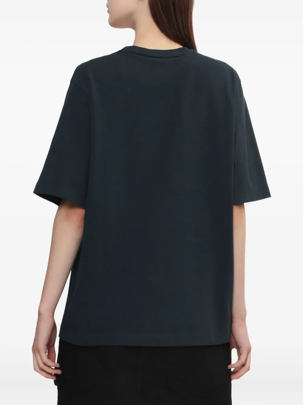 Maison Kitsuné Embroidered-logo Cotton T-shirt In Blue
