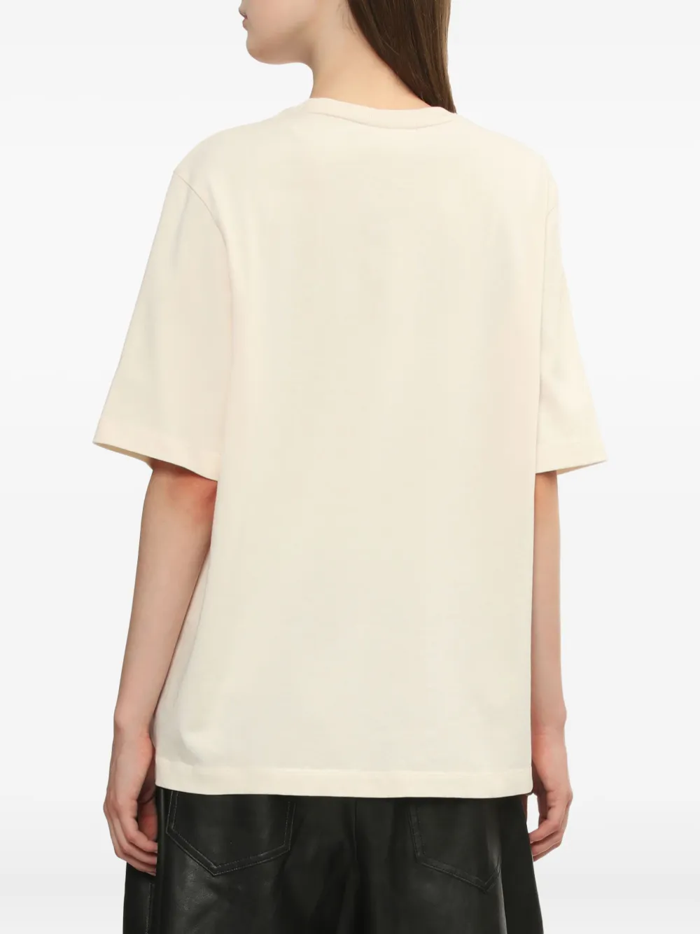 Maison Kitsuné Embroidered Cotton T-shirt In Neutral